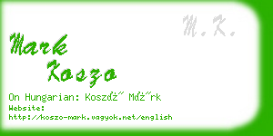 mark koszo business card